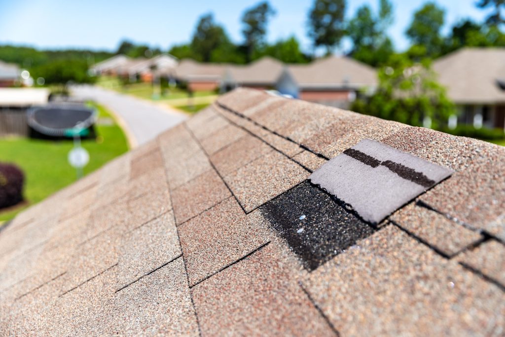 roof with missing shingle