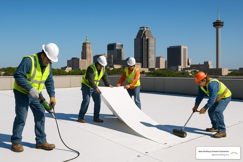commercial flat roof installation san antonio