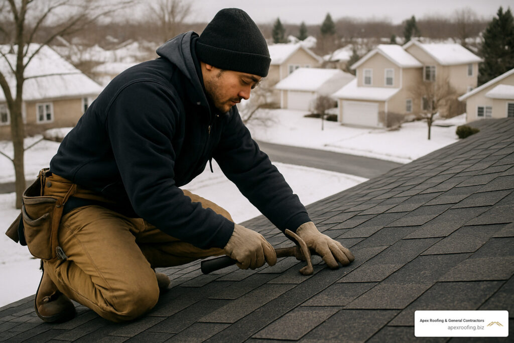 installing asphalt shingles in winter