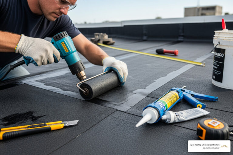 how to repair rubberized commercial roofing