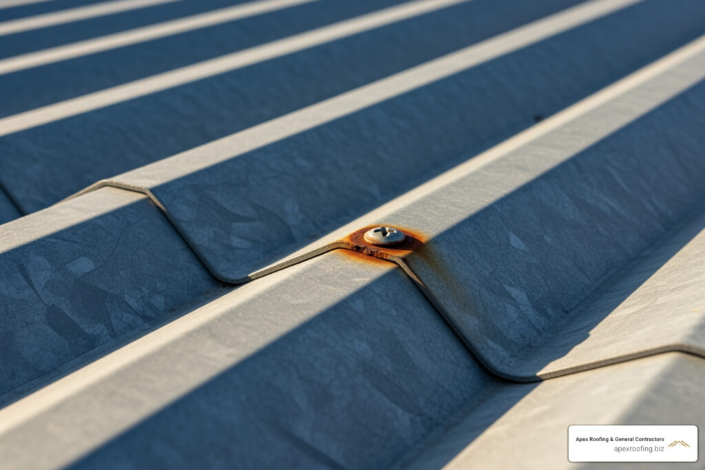 patch screw holes in metal roof
