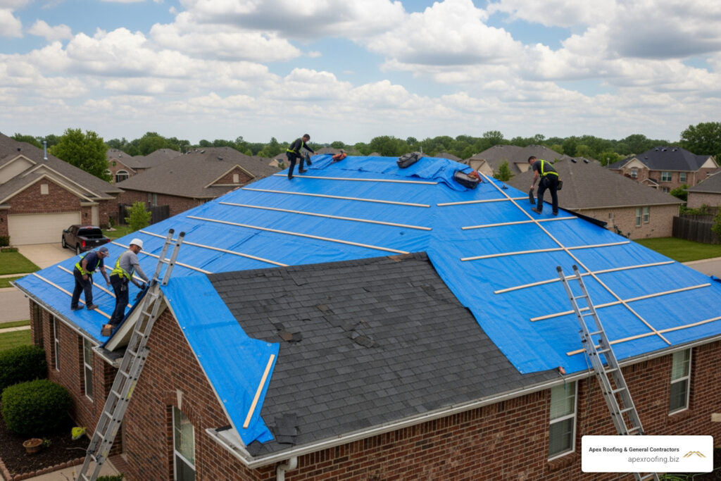 roof tarping Leon Valley